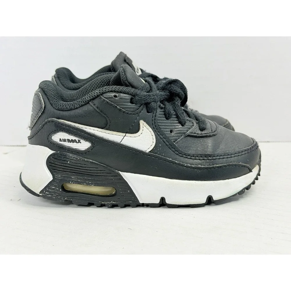 Nike Air Max 90 LTR Black White Toddler Size 9C Shoes CD6868-010